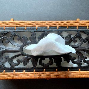 LNC Wooden Woven Wicker Kleenex Box